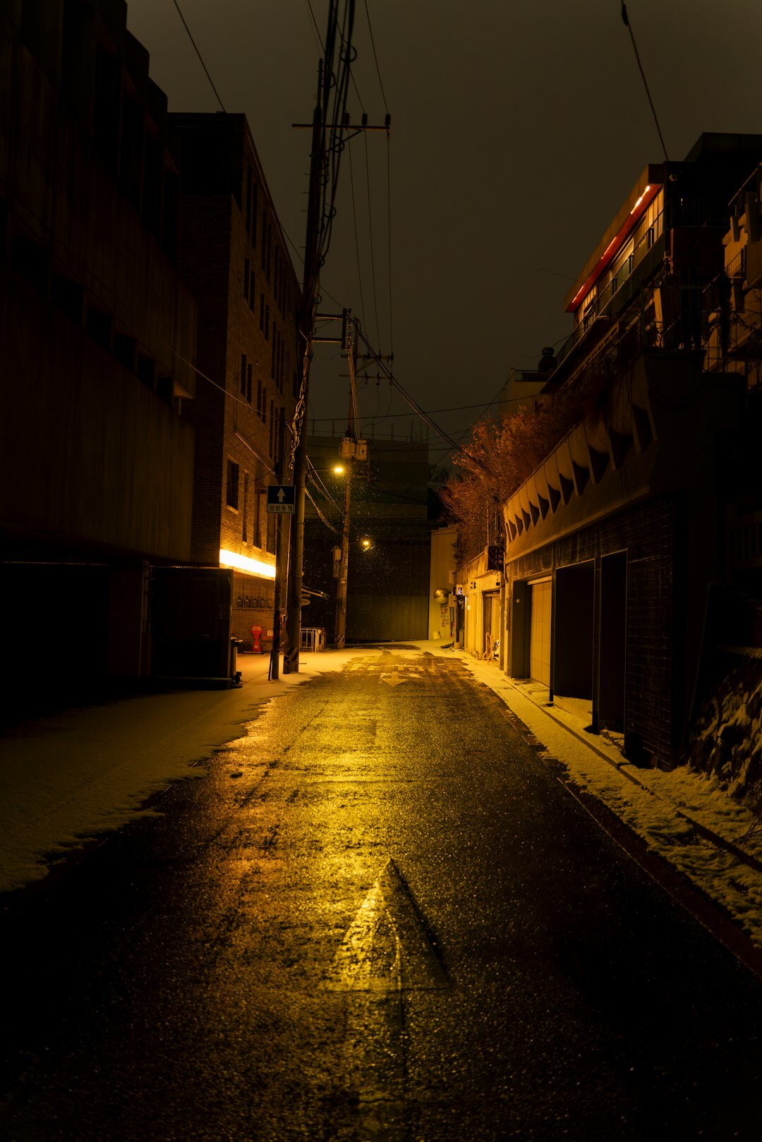 rainy street at night